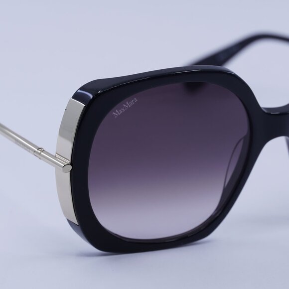 MaxMara MALIBU9 MM0079 01B Sunglasses Black Butterfly Frame, Smoke Lenses - Picture 2 of 9